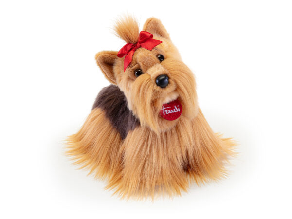 Peluche Chien TRUDI - Poil Long Crème Et Marron, Modèle N116 - Occasion, Fabriqué En Italie