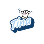 tina logo with hand mascot